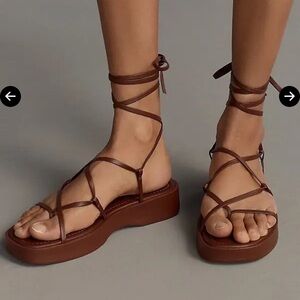 Maeve by Anthropologie wrap platform sandal brand new!